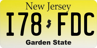 NJ license plate I78FDC