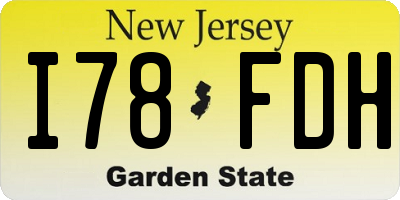 NJ license plate I78FDH