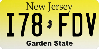 NJ license plate I78FDV