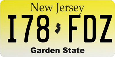 NJ license plate I78FDZ