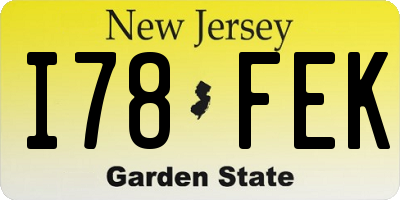 NJ license plate I78FEK