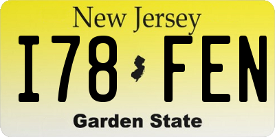 NJ license plate I78FEN