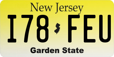 NJ license plate I78FEU