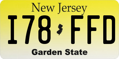 NJ license plate I78FFD