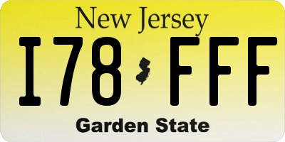 NJ license plate I78FFF