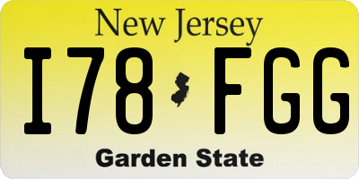 NJ license plate I78FGG