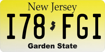 NJ license plate I78FGI