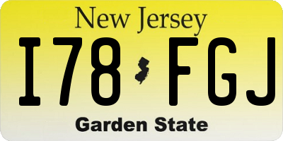 NJ license plate I78FGJ
