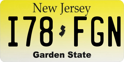 NJ license plate I78FGN