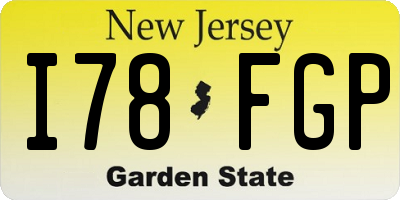 NJ license plate I78FGP