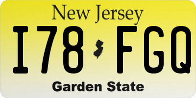 NJ license plate I78FGQ