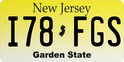 NJ license plate I78FGS
