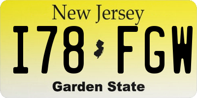 NJ license plate I78FGW