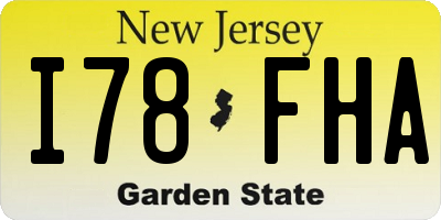 NJ license plate I78FHA