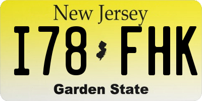 NJ license plate I78FHK