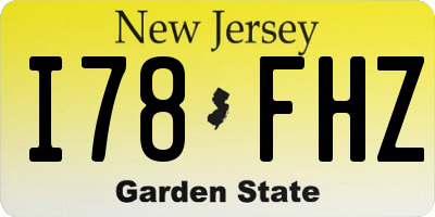 NJ license plate I78FHZ