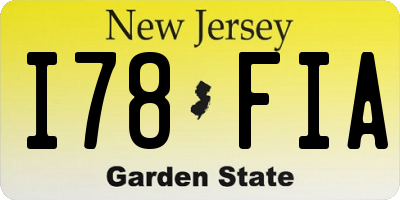 NJ license plate I78FIA