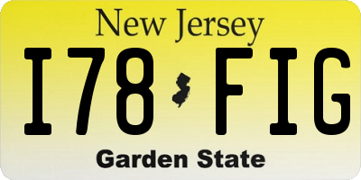 NJ license plate I78FIG