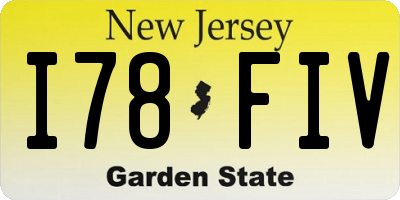 NJ license plate I78FIV
