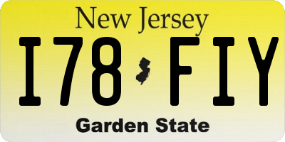 NJ license plate I78FIY