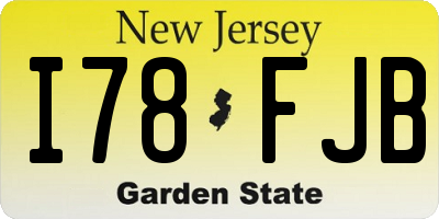 NJ license plate I78FJB