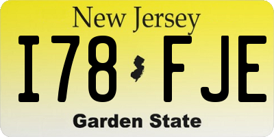 NJ license plate I78FJE