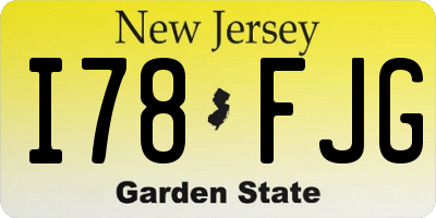 NJ license plate I78FJG
