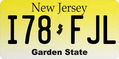 NJ license plate I78FJL