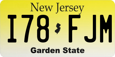 NJ license plate I78FJM