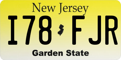 NJ license plate I78FJR