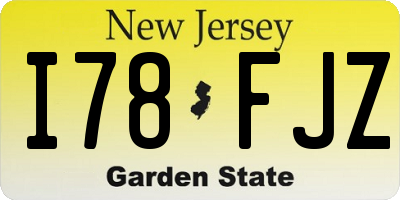 NJ license plate I78FJZ