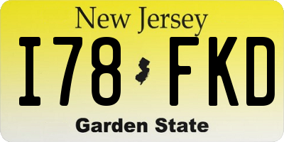 NJ license plate I78FKD