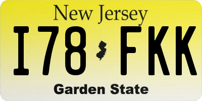 NJ license plate I78FKK