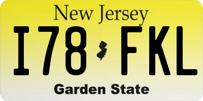 NJ license plate I78FKL