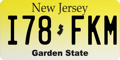 NJ license plate I78FKM
