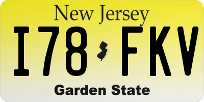 NJ license plate I78FKV