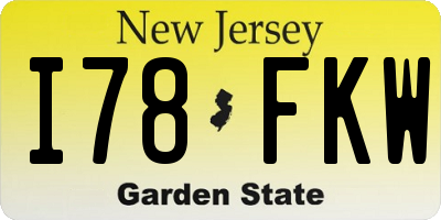 NJ license plate I78FKW