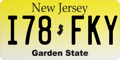 NJ license plate I78FKY