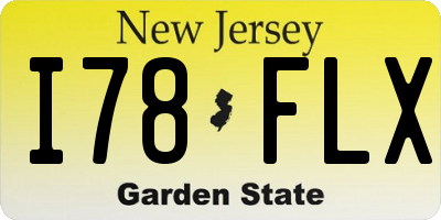 NJ license plate I78FLX