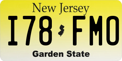 NJ license plate I78FMO