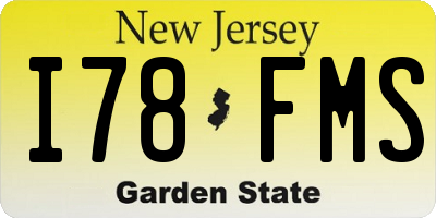 NJ license plate I78FMS
