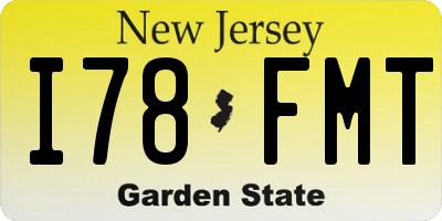 NJ license plate I78FMT