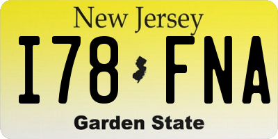 NJ license plate I78FNA