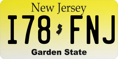 NJ license plate I78FNJ