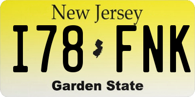 NJ license plate I78FNK