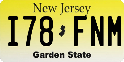 NJ license plate I78FNM