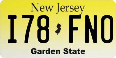 NJ license plate I78FNO