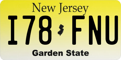 NJ license plate I78FNU
