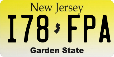 NJ license plate I78FPA