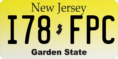 NJ license plate I78FPC